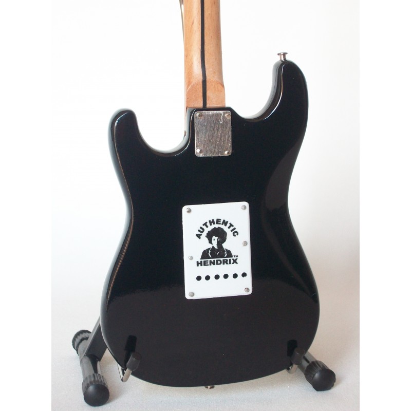 Réplique Miniature Guitare Jimi Hendrix Brûlée - Ornement Déco Fait Main - 25 Cm Avec Support