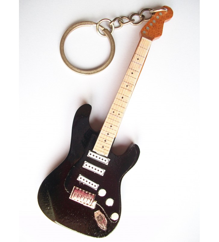 Porte-clés Guitare Fender Stratocaster Rouge En Bois - Environ 10 Cm - Objet De Collection Pour Guitariste - Fabriqué à La Main
