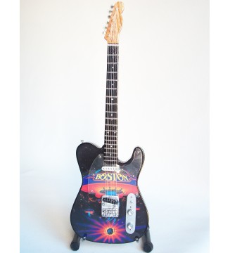 Guitare miniature Fender Telecaster hommage au groupe "Boston" vue globale de face