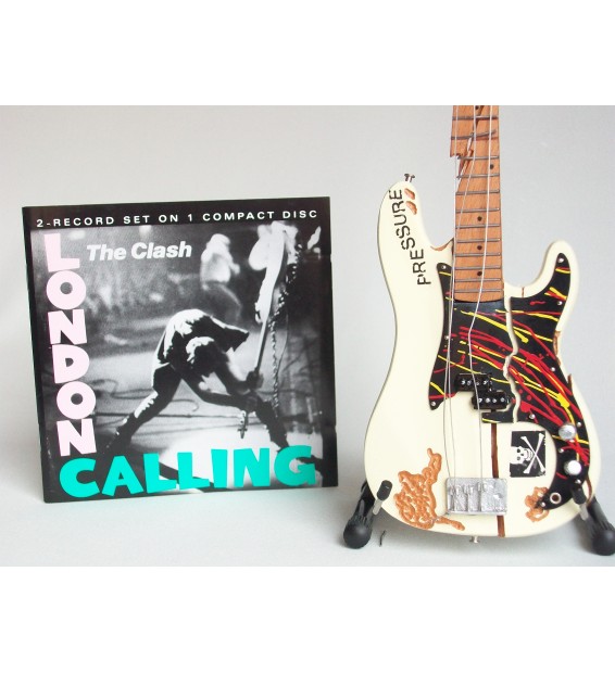 Miniature Guitare Basse Paul Simonon Des Clash - Réplique Collector 26 Cm