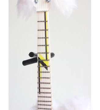 Guitare miniature Gibson "The Fur" Billy Gibbons ZZ Top gros plan haut