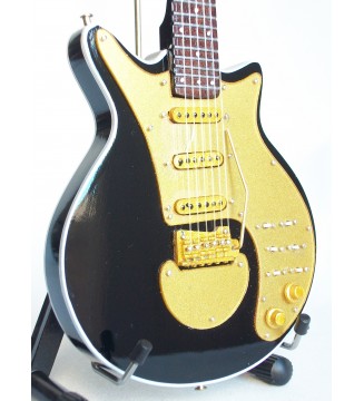 Guitare miniature BMG “Black 'N' Gold » Brian May - Queen gros plan vue de côté