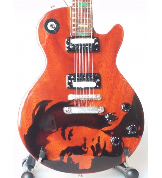 Guitare miniature Axe heaven Epiphone "One love" Bob Marley gros plan de face