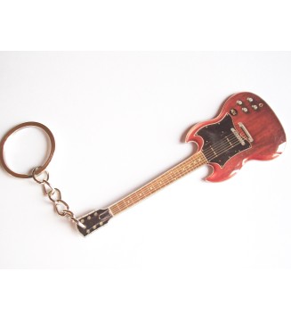 Porte clef métal forme guitare Gibson SG - AC DC