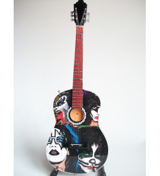 Guitare miniature style acoustique déco KISS plan général de face