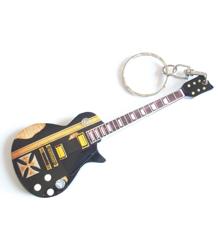 Porte clef en bois en forme guitare ESP Iron Cross de James Hetfield