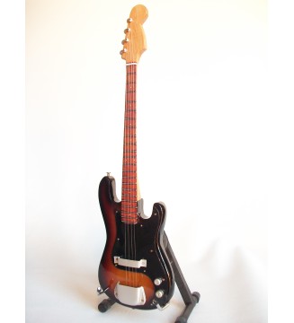 Guitare miniature basse Fender precision sunburst plan général vue de gauche