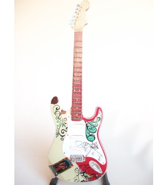 Guitare miniature Fender stratocaster Jimi Hendrix Monterey vue générale de face