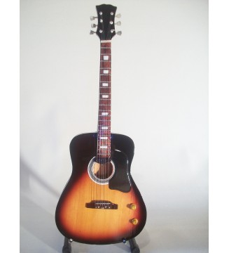 Guitare miniature acoustique Gibson sunburst John Lennon Beatles vue globale de face