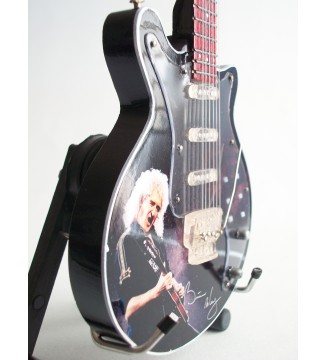 Guitare miniature Brian May signature - Queen gros plan vue de gauche
