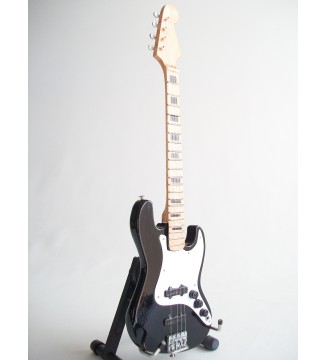 Guitare basse miniature Jazz bass Geddy Lee - Rush plan global vue de gauche