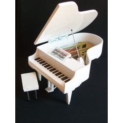 Piano à Queue sur Pieds Reig Blanc Miniature + Tabouret pour enfant