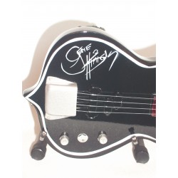 Guitare basse miniature « Punisher » de Gene Simmons – KISS gros plan couchée